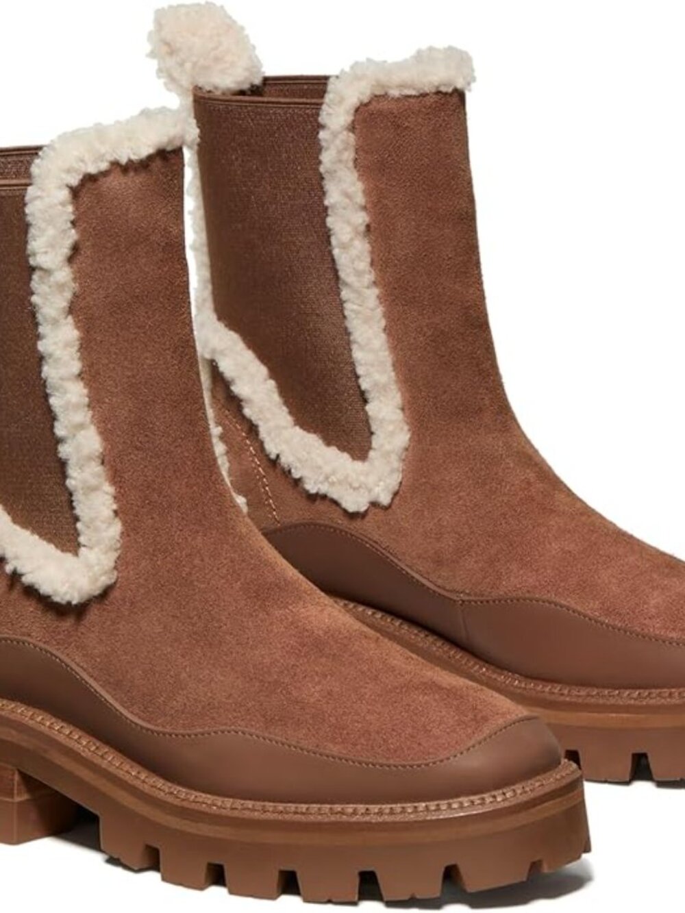 kate spade new york Women's London Shearling Chelsea Boot HOT CHOCOLATE 7 1/2